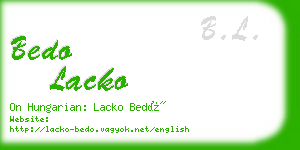 bedo lacko business card